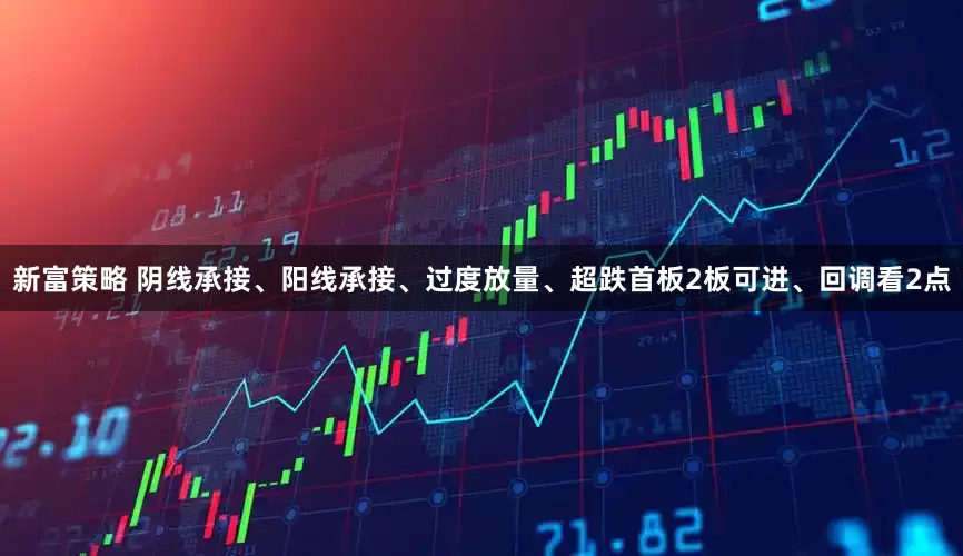 新富策略 阴线承接、阳线承接、过度放量、超跌首板2板可进、回调看2点